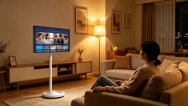 FVASEE Rolling Smart Screen zum Ansehen von Netflix &uuml;berall | Tragbares Streaming-TV